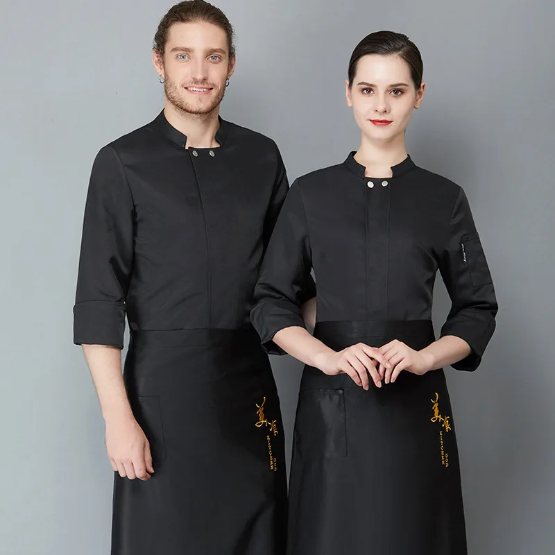C258 traje de Chef restaurante cocina cocinero camarero uniforme de camarera panadería Bar abrigo ropa de cafetería uniforme de Chef para mujer abrigo de Sushi