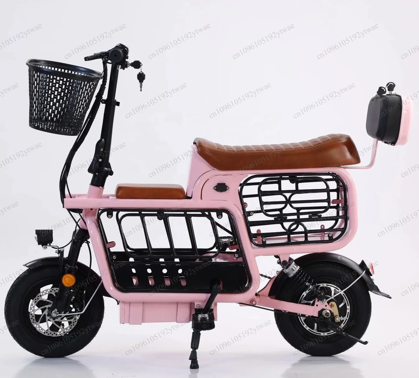 Custom 12 Inch Small Electric City Bike, 10-20Ah Long Range Ebike with Pet Storage & Baby Seat
