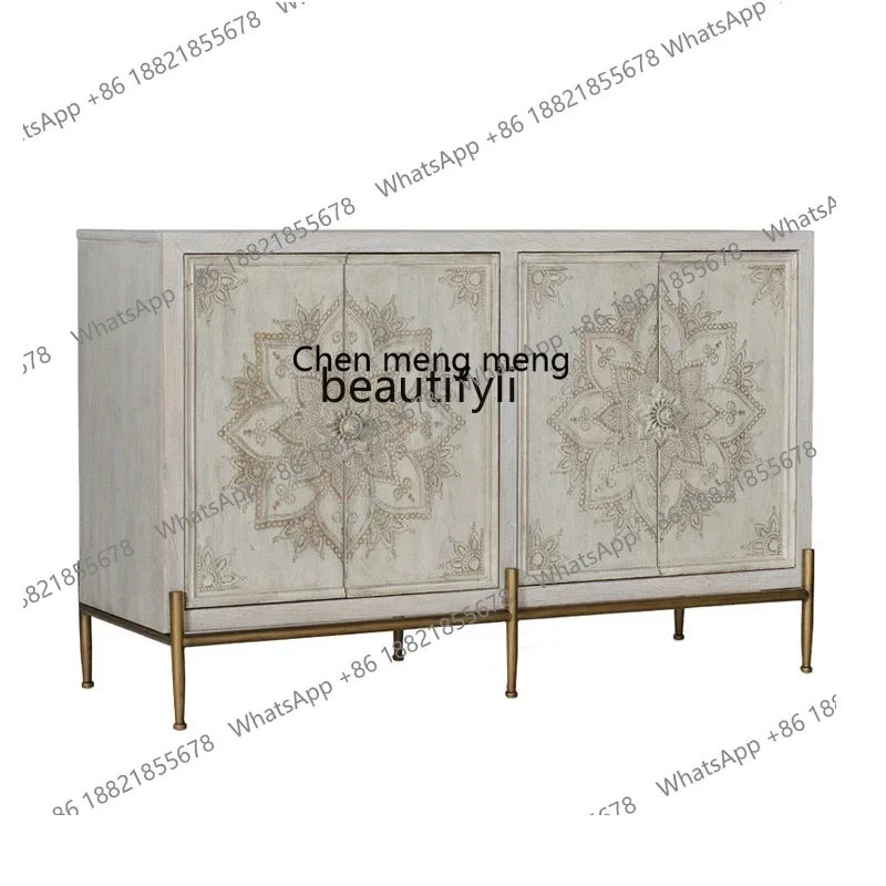 X CQYAmerican light luxury entrance entry shoe cabinet simple French art foyer integrated light luxury style living room ultra-t