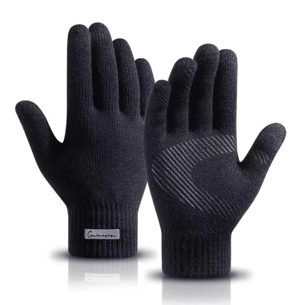 Durable Arctic Velvet Knitted Gloves Knitted Thicken Winter Mittens Anti Pilling Warm Gloves