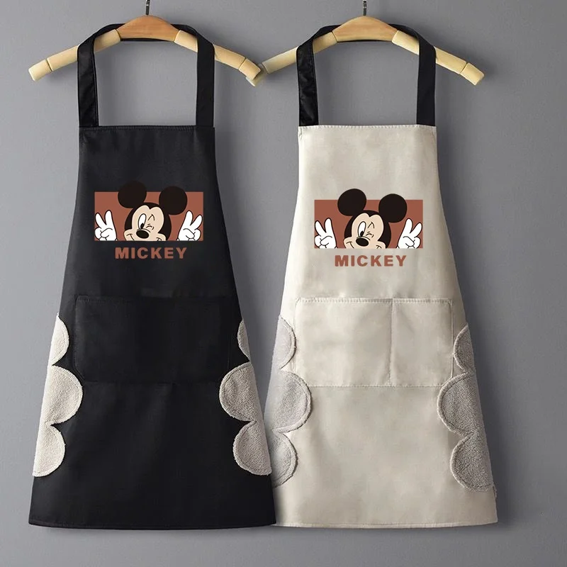 Disney Anime Dining Work Clothes Mickey Cartoon PVC Home Kitchen Waterproof Oil-proof Apron Canvas Premium Apron Kawaii GiftDisn