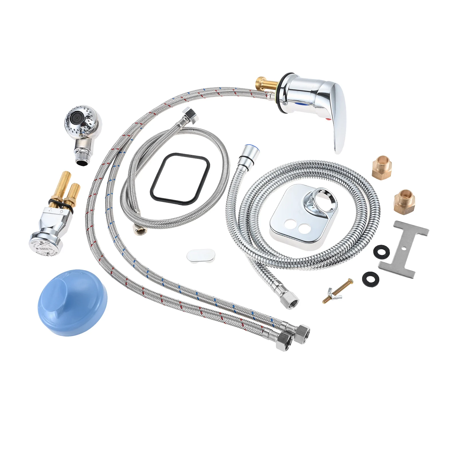 Kit disjuntor a vácuo para salão de beleza, tigela de shampoo, com escova de cabelo, pulverizador, porca de 1/4 ", substituição profissional de pia de salão, fácil instalação