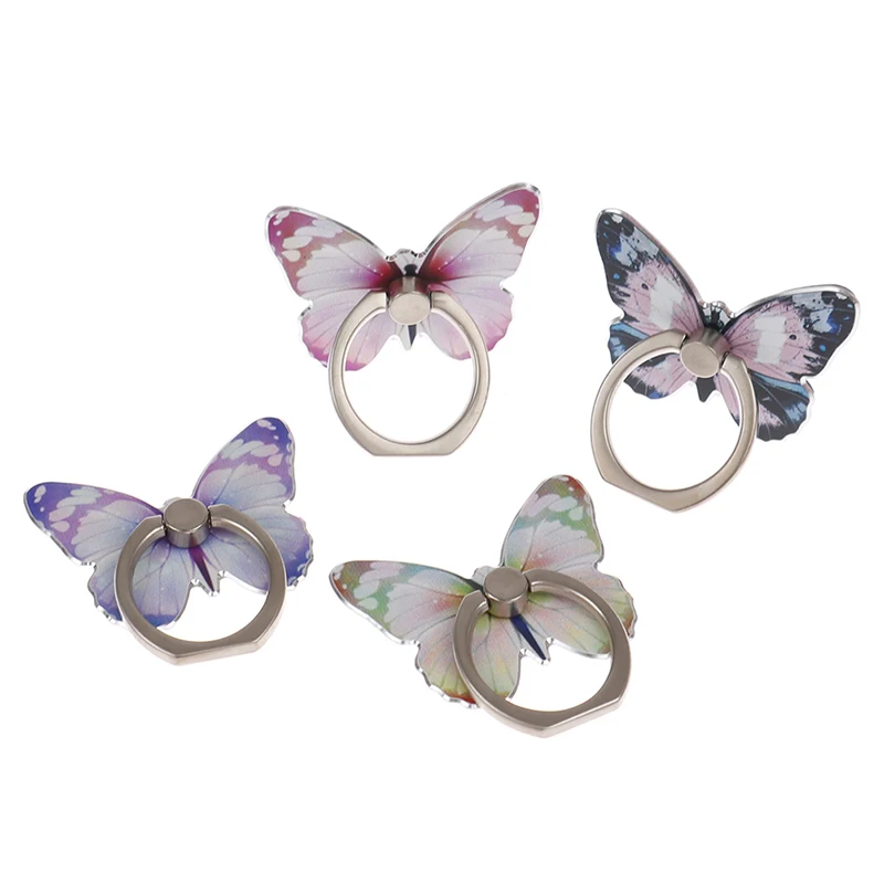 1PCS New Universal Beautiful Butterfly Mobile Phone Handle Holder Finger Ring