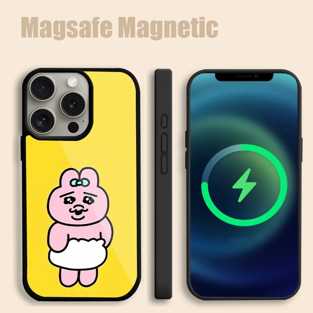 Kawaii O-Opanchu Usagi  Phone Case For iPhone 15 14 13 12 11 Pro Max Plus Magsafe Magnetic Wireless Charging Cover