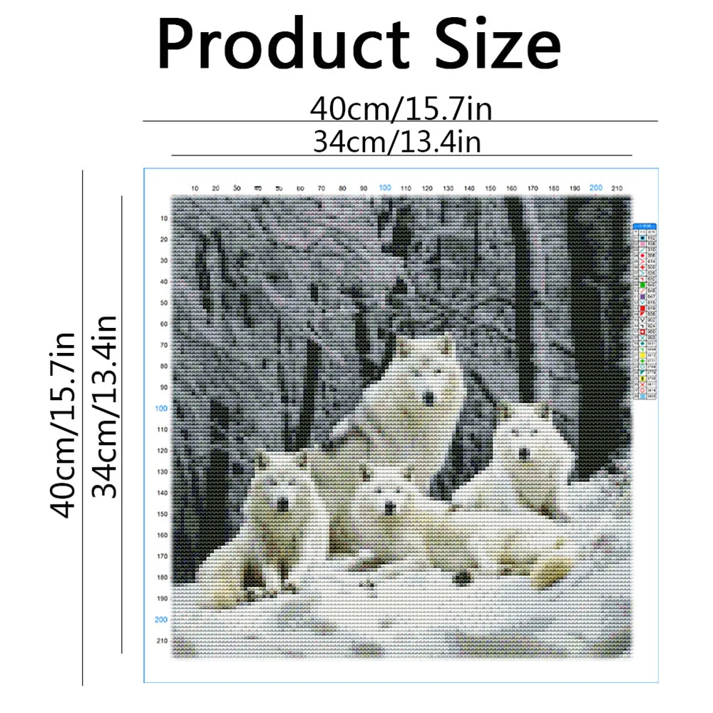 11CT Embroidery Packages Wolf Animal Winter Snow Cross Stitch Kit Forest 5D DIY Printed Canvas Adult Crafts Needlework Threads
