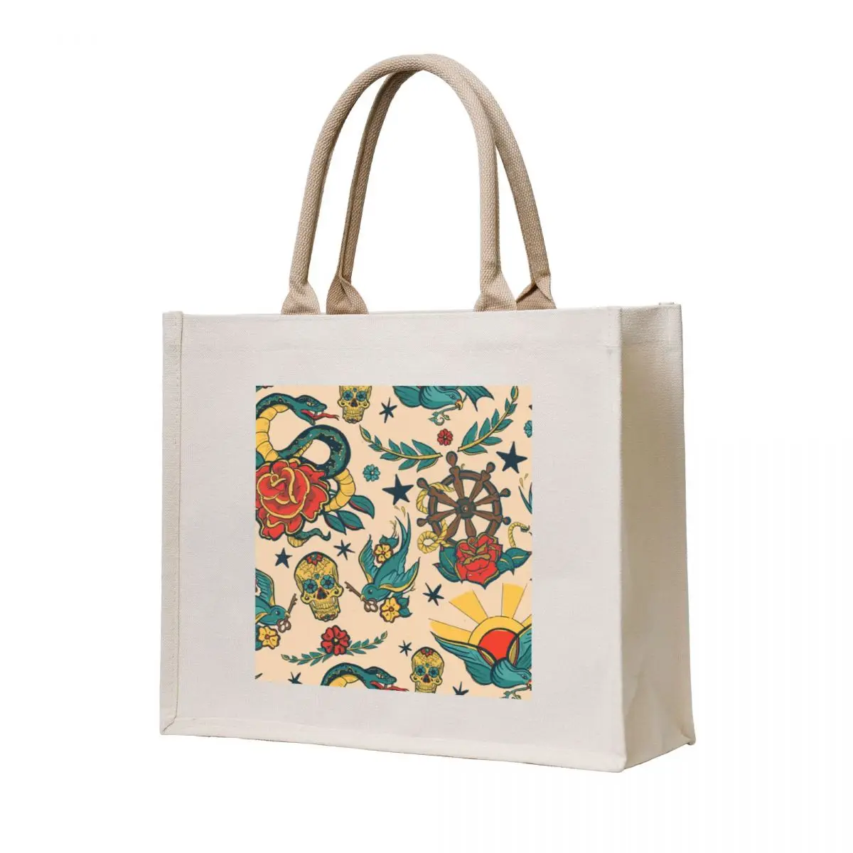 

Punk Tattoo Pattern Design and Illustration Tote Bag shopper bag women tote bag women Women's shopper