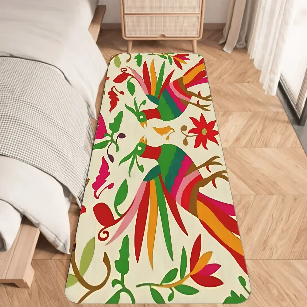 T-Mexican Otomi ricamo tappetino grafico stampato flanella zerbini per bagno cucina ingresso tappeto decorazioni per la casa