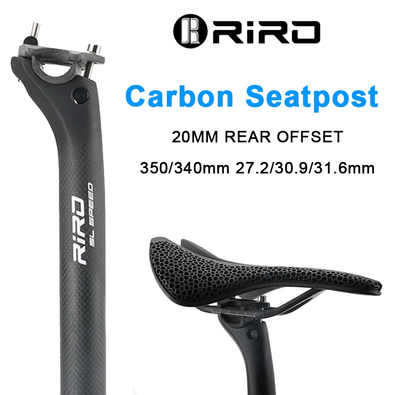 

RIRO MTB seatpost Carbon Offset 20mm Road Bike Seatpost 27.2/30.9/31.6mm Bicycle Seat Tube Ultralight Mountain Bike Seat Post