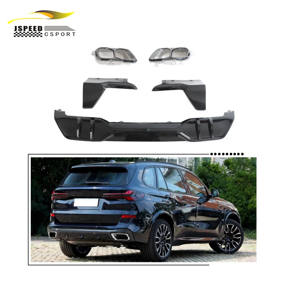 

Подходит для BMW X5 G05 M Sport LCI 24-25M, задний диффузор с глянцевой краской и предупреждением о безопасности.