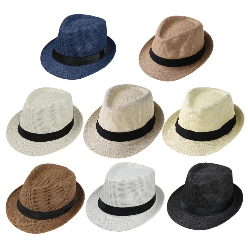 

Summer Children's Hat Straw Hat Boys and Girls Baby Cap Manual Straw Summer Vacation Hat Parent-child for Sun Caps