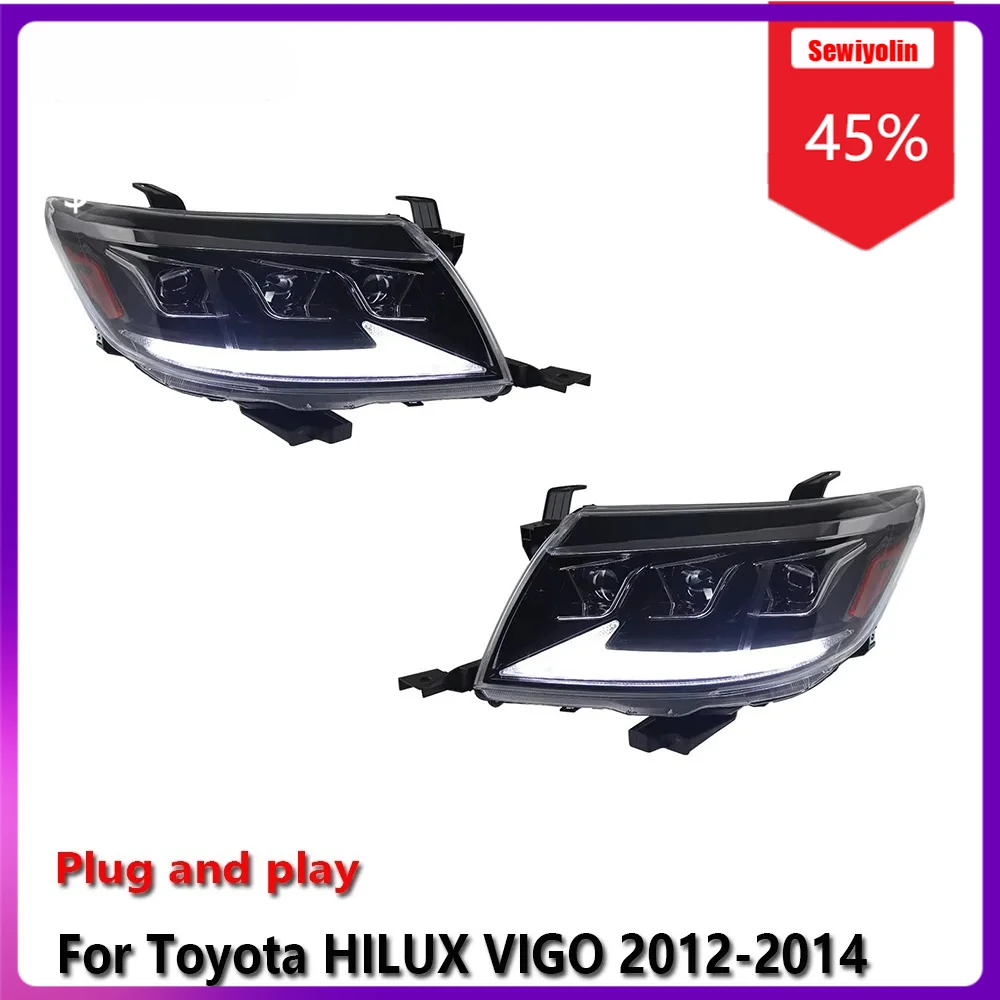 

Sewiyolin Car LED Lamp Headlight Assemblies For Toyota HILUX VIGO 2012-2014 Fog DRL Brake Turn Signal Lamp