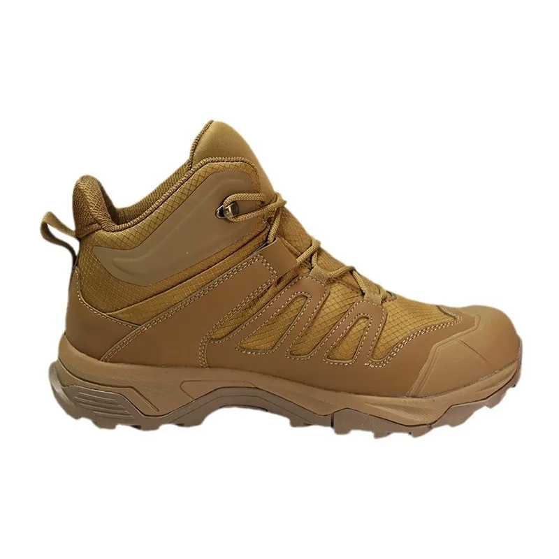 New Wolf Brown Combat Boots Breathable and Durable Rocket Training Mid Top Mountaineering Shoes