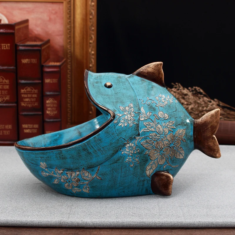 

Nordic Statues Home Decor Items Big Mouth Fish Bedroom Decoration Figures Environmentally Friendly Resin Handicrafts Christmas