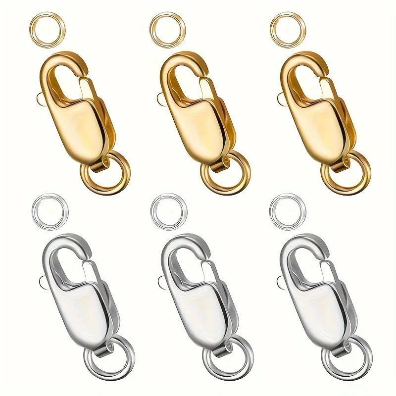 Conectores de Joyería Chapados en Oro y Plata para Collares, Hechos a Mano, Duraderos, con Argolla Abierta