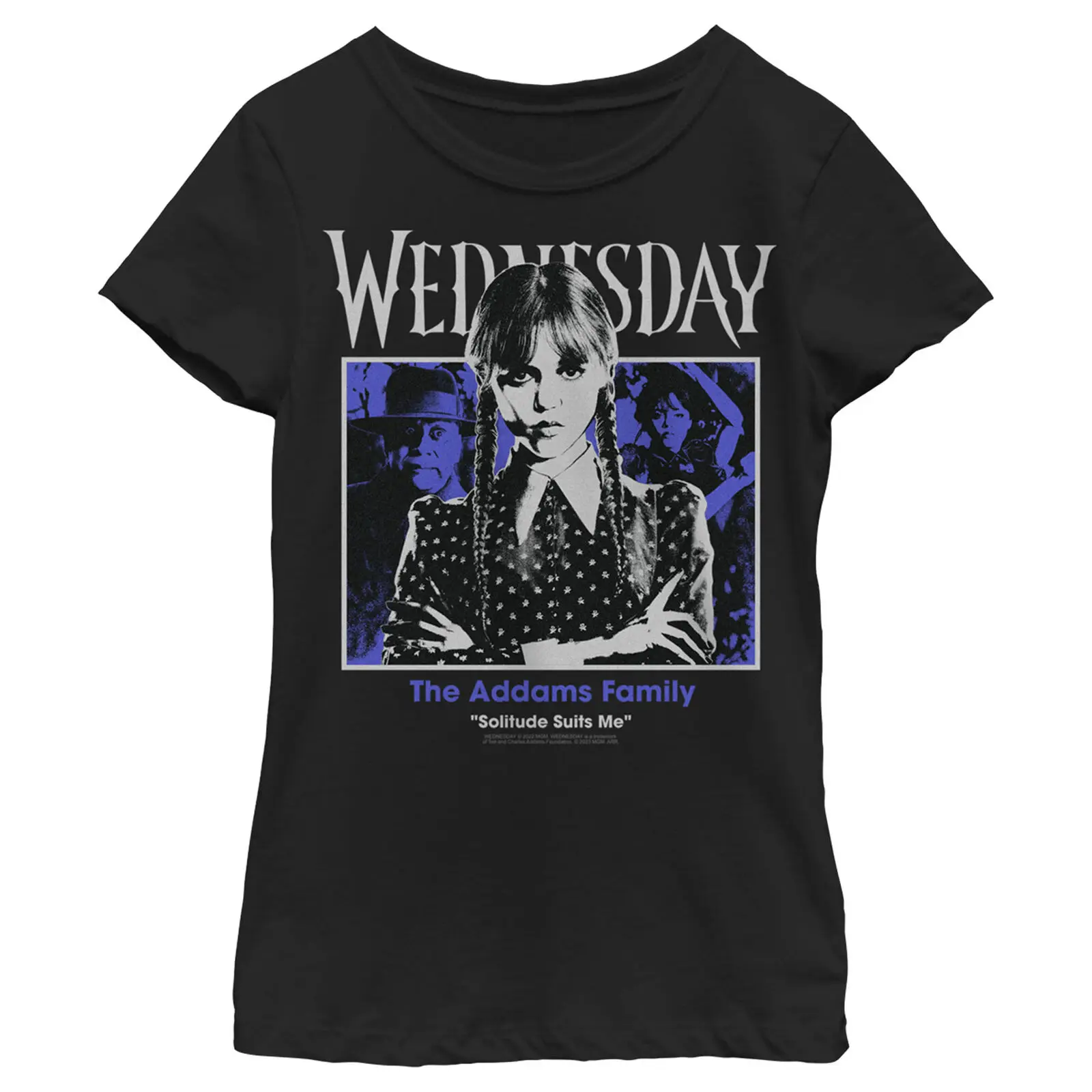 Girl's Wednesday Solitude Suits Me Portrait T-Shirt