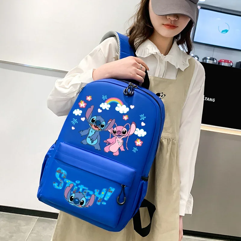 Lilo & Stitch Schoolbags Disney Backpack Cartoon Character Print Large Capacity Watertight Bags for Women Both Sexes General Bag