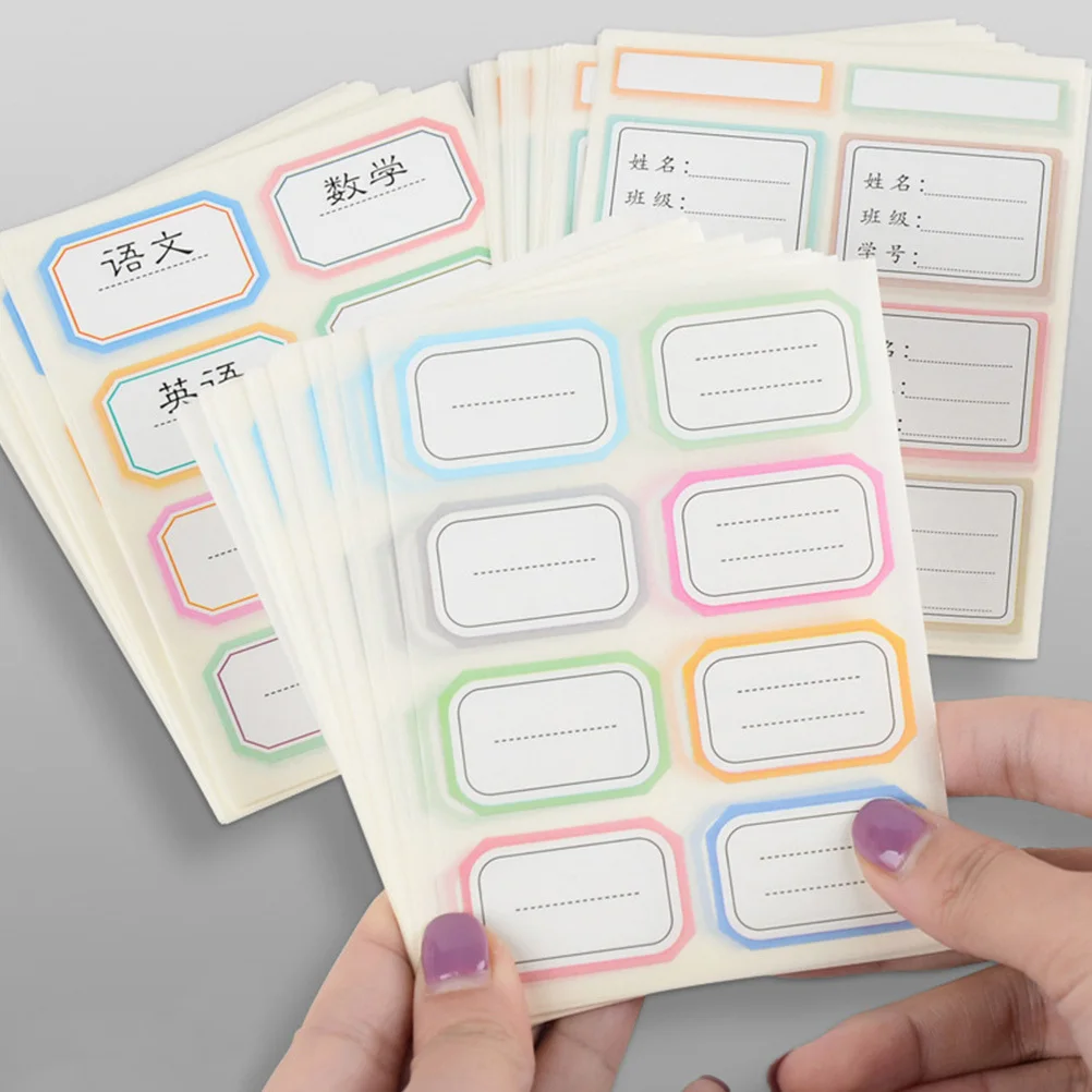 

36 Sheets Handwritten Label Stickers Clear Easy-to-Use Name Tags for Bedroom Office Home Organization Multi-Function Sticky