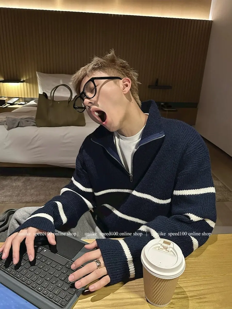 

Мужские пуловеры с меховым воротником в стиле Old Money для бодибилдинга, фитнеса, тренировок, активного спорта, эластичные, модные