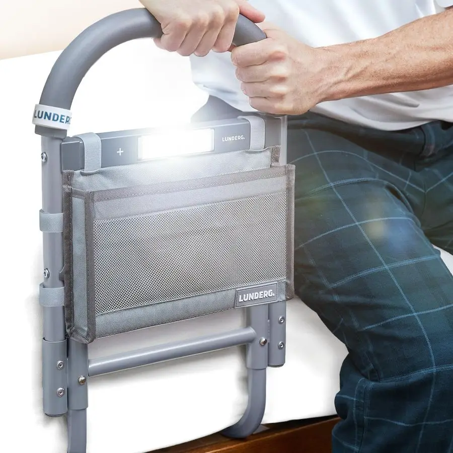 

Bed Assist Rail for Seniors with MotionActivated Light amp Storage Pocket Easy to Install Bed Rails for Elderly Adults Safety a