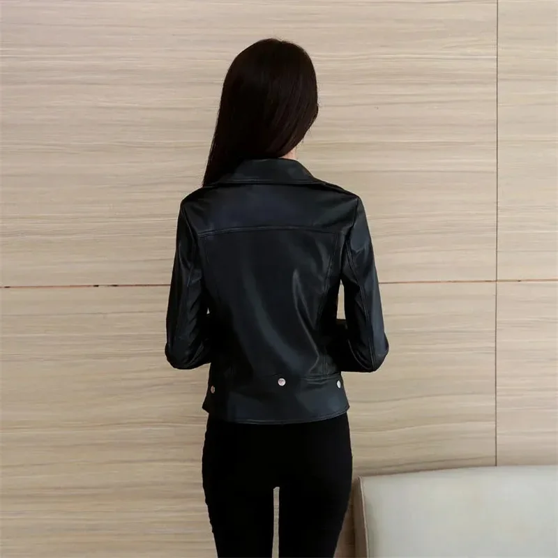 2023 Spring Autumn New All-match Faux Leather Women Jacket Brand Designer Jackets for Ladies Female Chic Slim Women\'s Coats