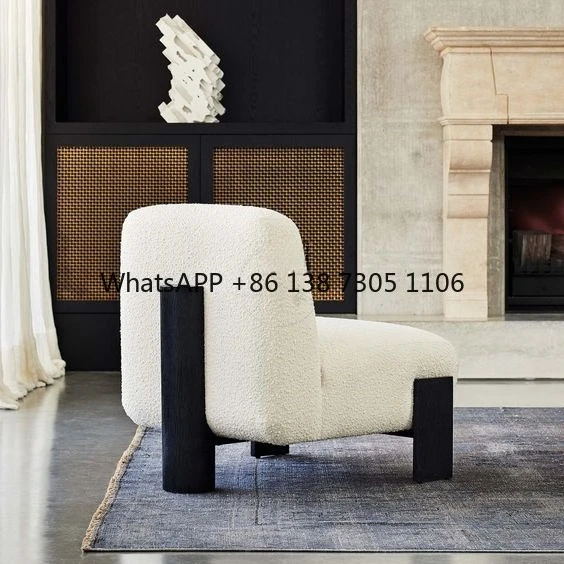 

Nordic simple fabric single sofa modern living room balcony leisure hotel club sales office reception chair