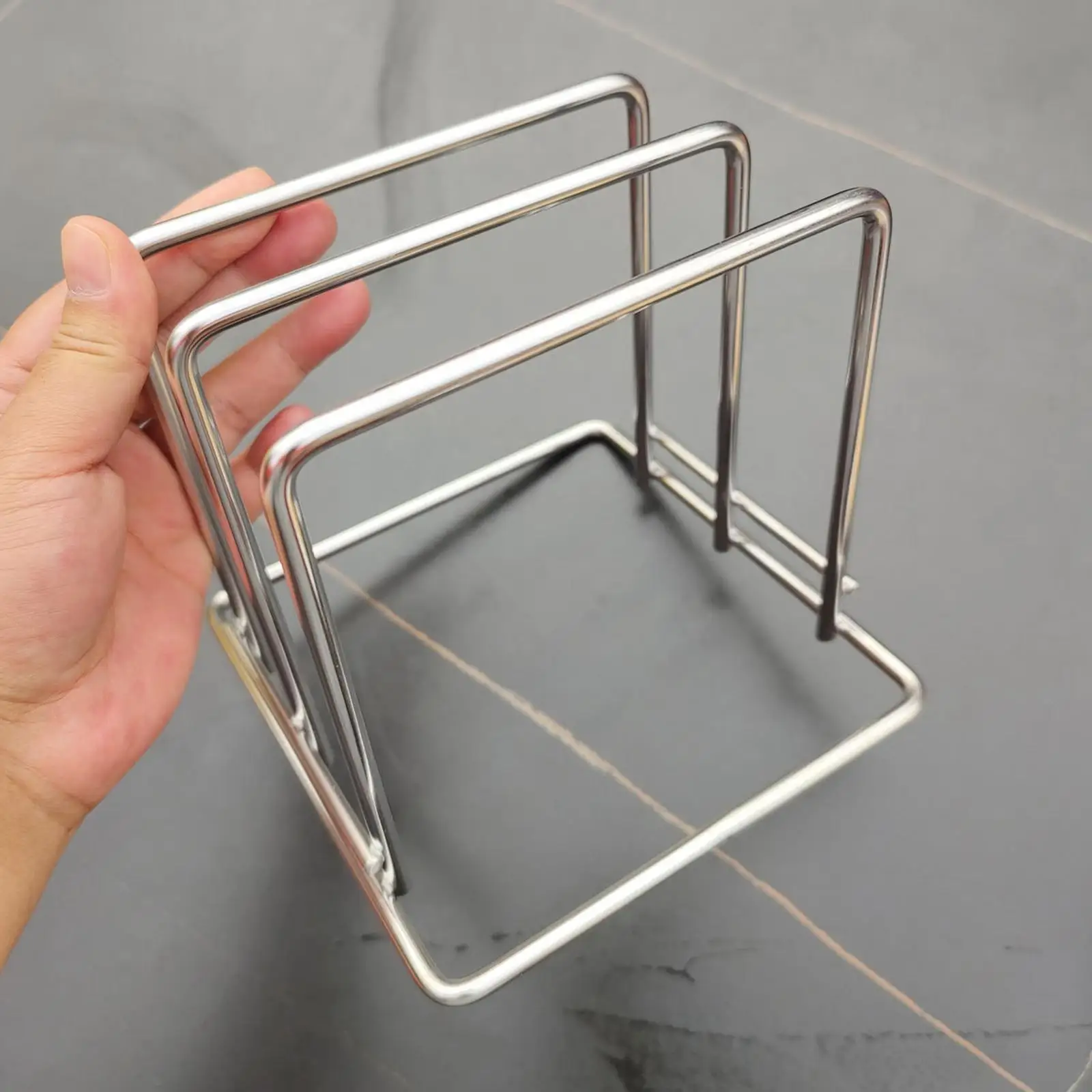 

Стойка для разделочной доски из нержавеющей стали с 2 отделениями толщиной 6 мм для кухни 16x15,5x14 см