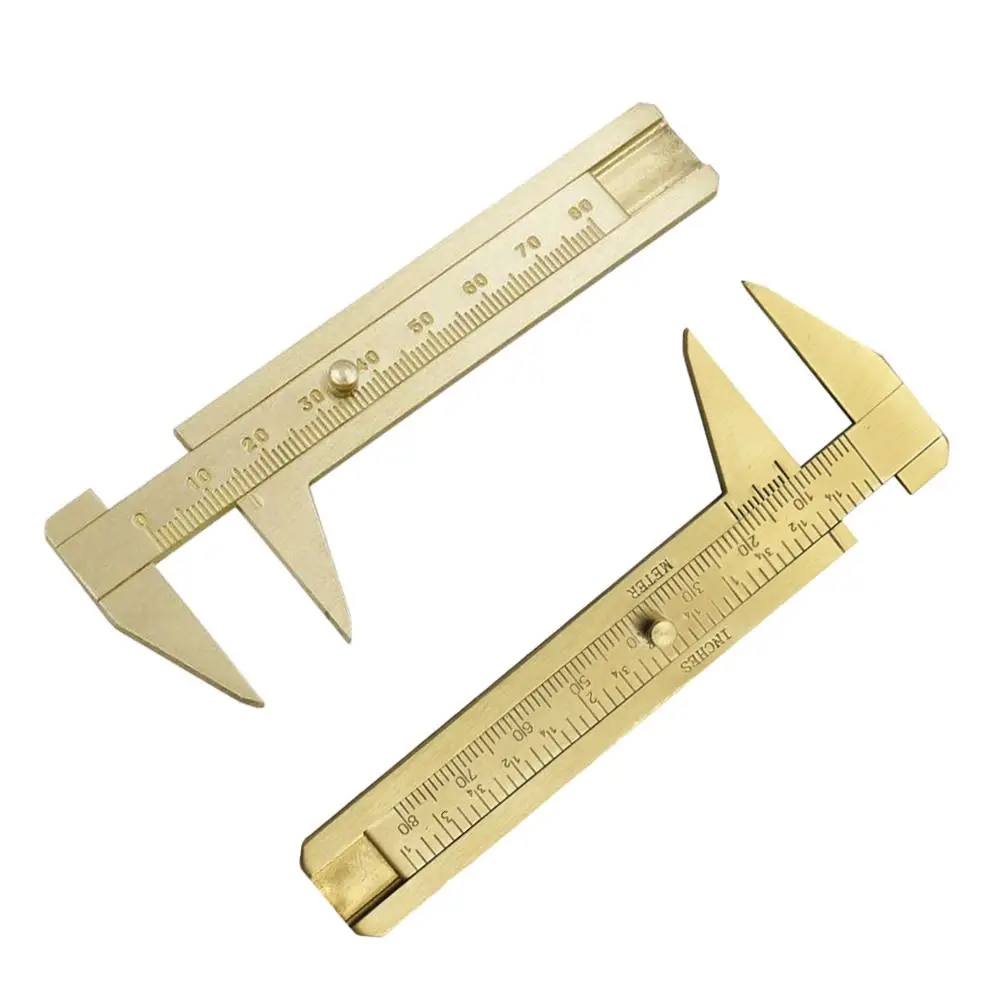 0-80mm Brass Vernier Caliper Single and Double Scale Sliding Gauge Measuring Tool Brass Ruler For Measuring Gemstones&Jewelry