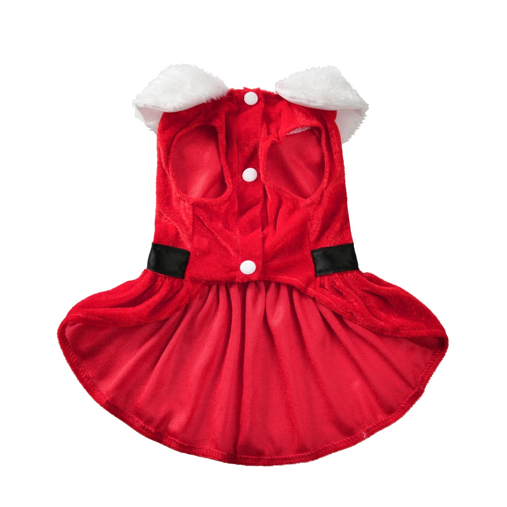 Niedliche Weihnachtskleidung für Katzen, rotes Samtkleid, festliches Weihnachtsmann-Outfit für Katzen, Kätzchen und Welpen, Neujahrs- und Feiertagskostüm, Foto-Requisiten. – Detail 4