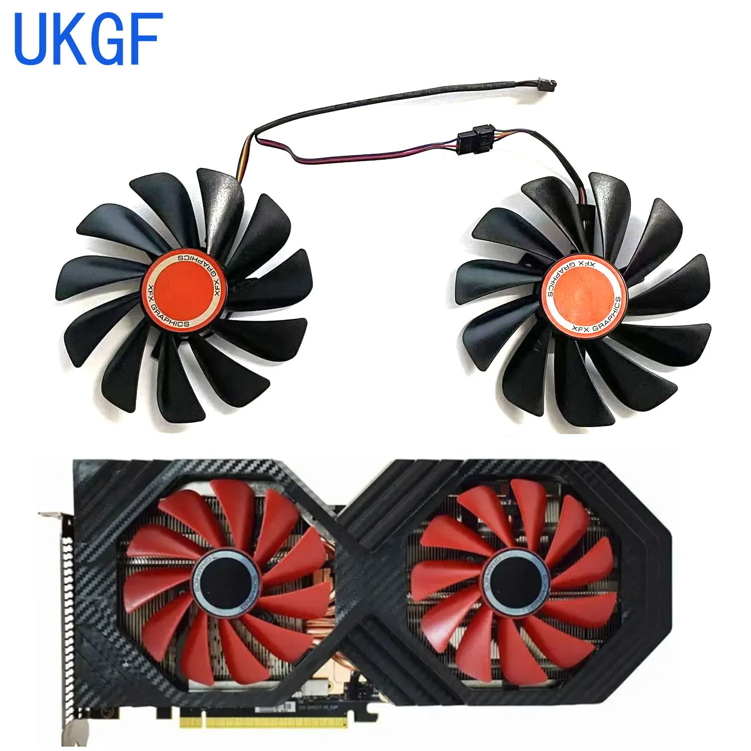 For XFX Radeon RX Vega 56 RX Vega 64 Non-public XFX RX580 590 GPU graphics card 95MM 4PIN CF1010U12S FDC10U12S9-C