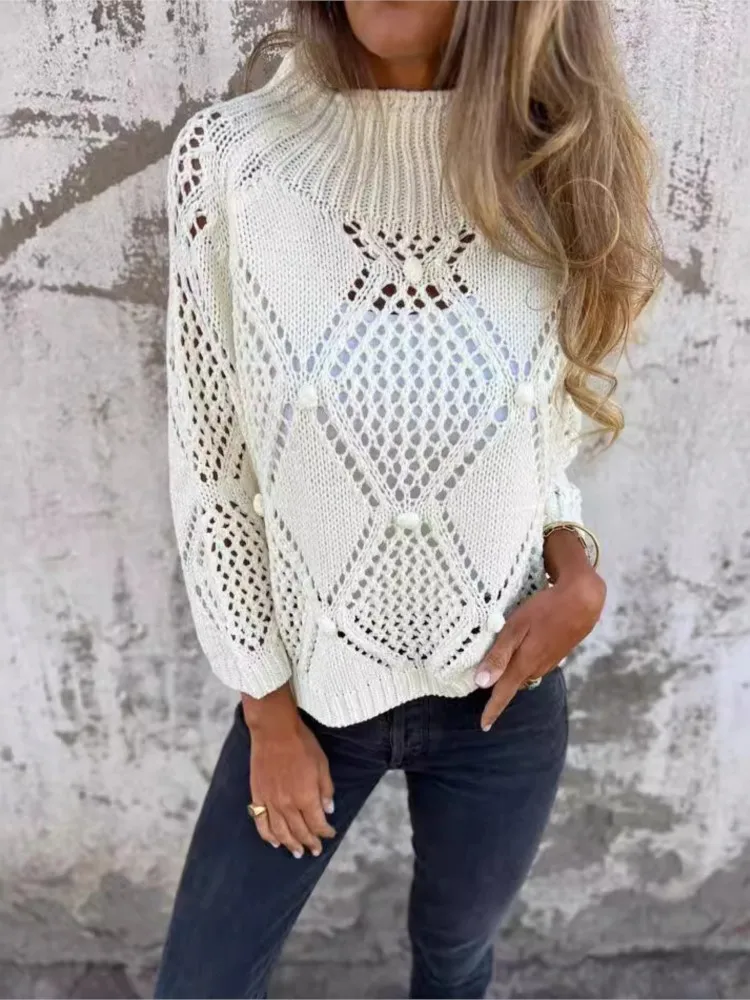 

Casual Solid Sweater For Women Fashion Long Sleeve O Neck Pullover Knit Sweaters Tops Lady Holiday Womens Clothing Autumn Winter