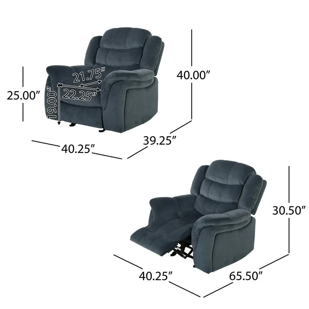 Christopher Knight Home Staalgrijs Pluche Zweefvliegtuig Fauteuil Oversized Klassiek Comfort Duurzaam