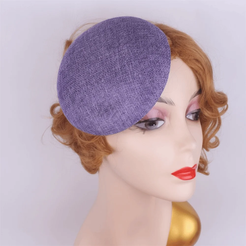 Fashion Solid Color Fascinator Base Wide Brim Headpiece Vintage Fascinator Hat 15 CM Multiple Colors Bride Headdress Dance Show