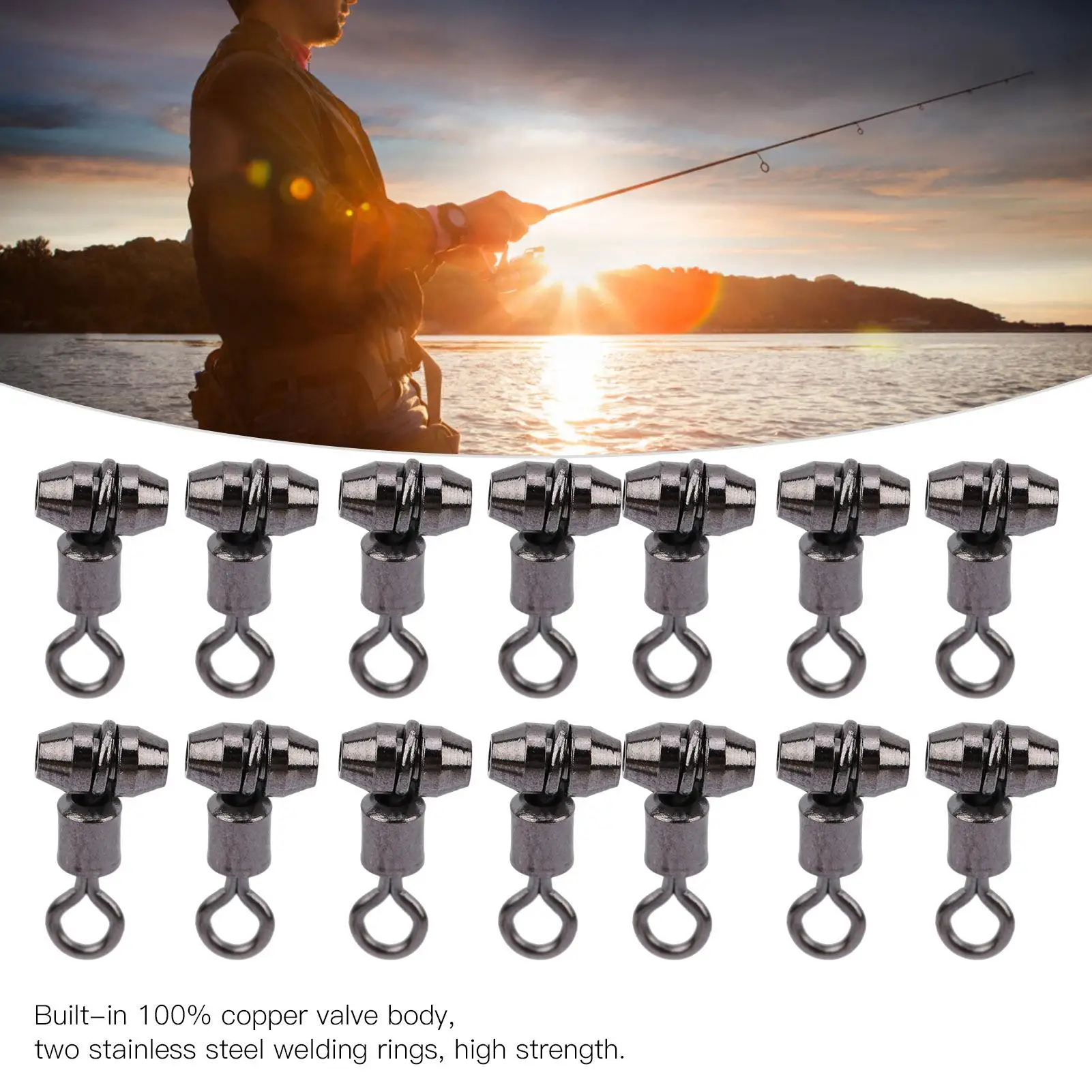 20pcs Copper European Fishing Swivel Hook Connectors - 13/16/22cm Gear for All Fishing Needs