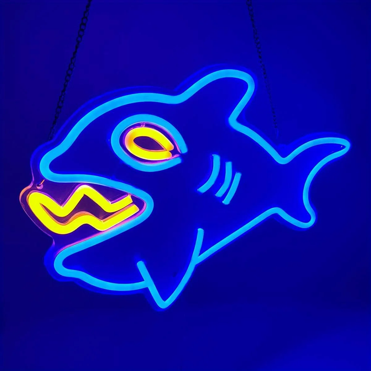 Shark Cartoon LED Neon Light - USB Powered, With Dimmer, Adjustable Brightness, Perfect for Kids' Rooms, Game  Fun Decor