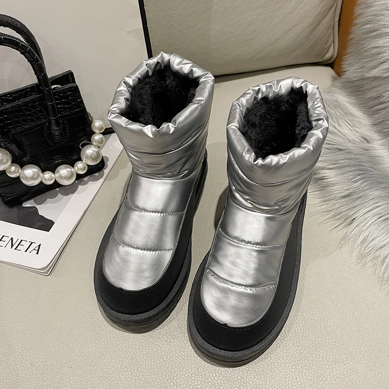 Snow Boot Women New Winter Versatile Waterproof Non-slip Plush Thickened Fashionable Warm Cotton Shoe Women Shoe Platform Shoes