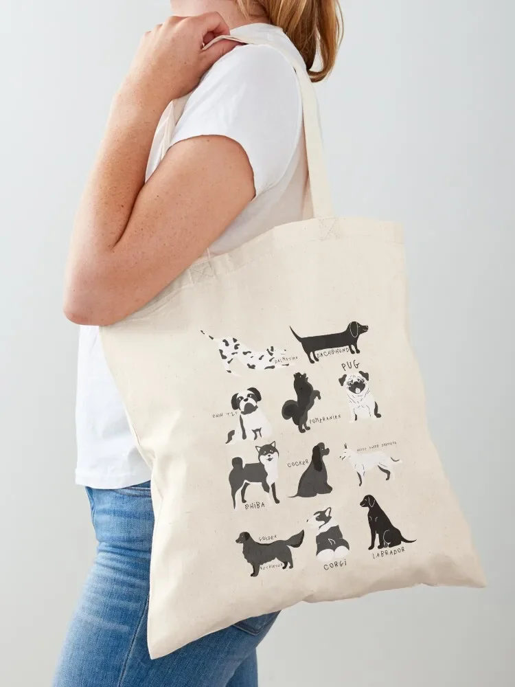 illustration dog breeds Tote Bag eco pack tote bags aesthetic Women's tote bag bag men's