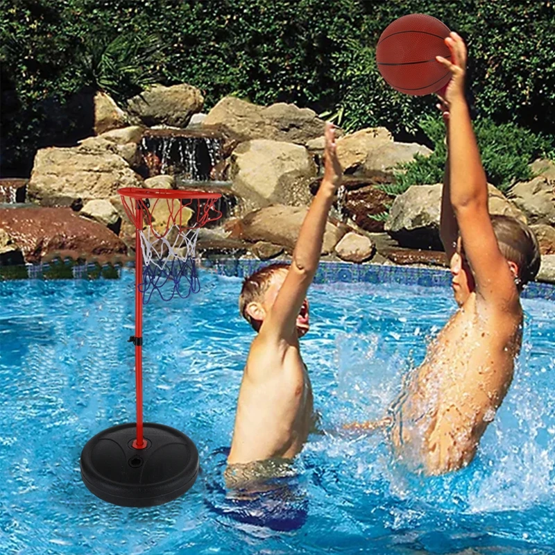 Floating Basketball Hoop Swimming Pool Sports Game Club Ball Net Set Beach Summer Water Toys Adjustable Summer Party Floats