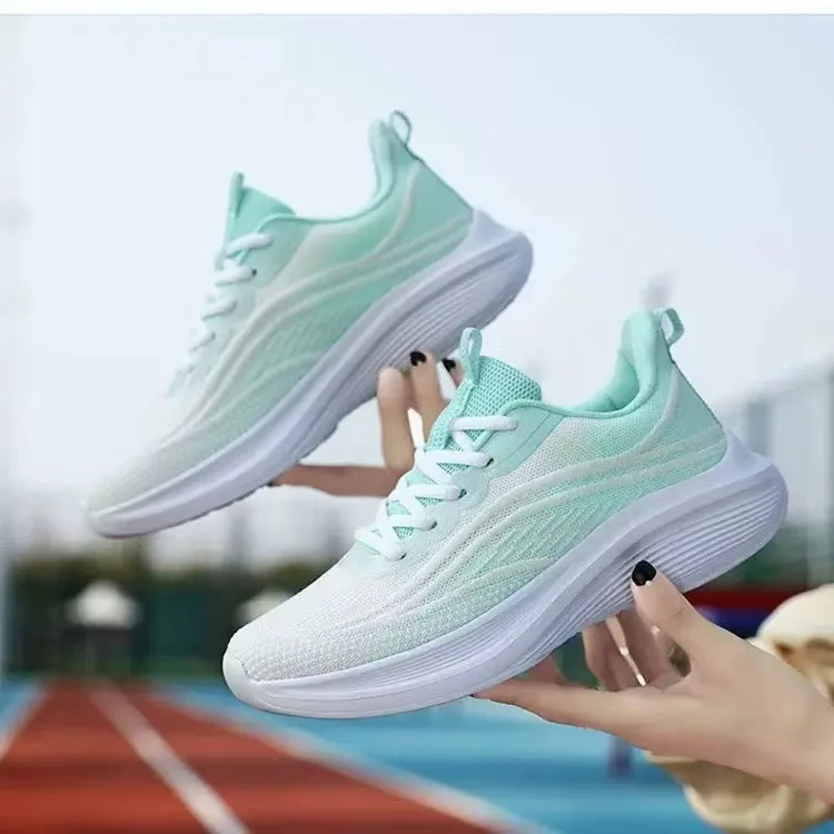 Platform Sneaker Women Breathable Mesh comfort Knit Casual Shoes Non Slip Wedge Sole Walking Sport Shoes Female Fashion Footwear