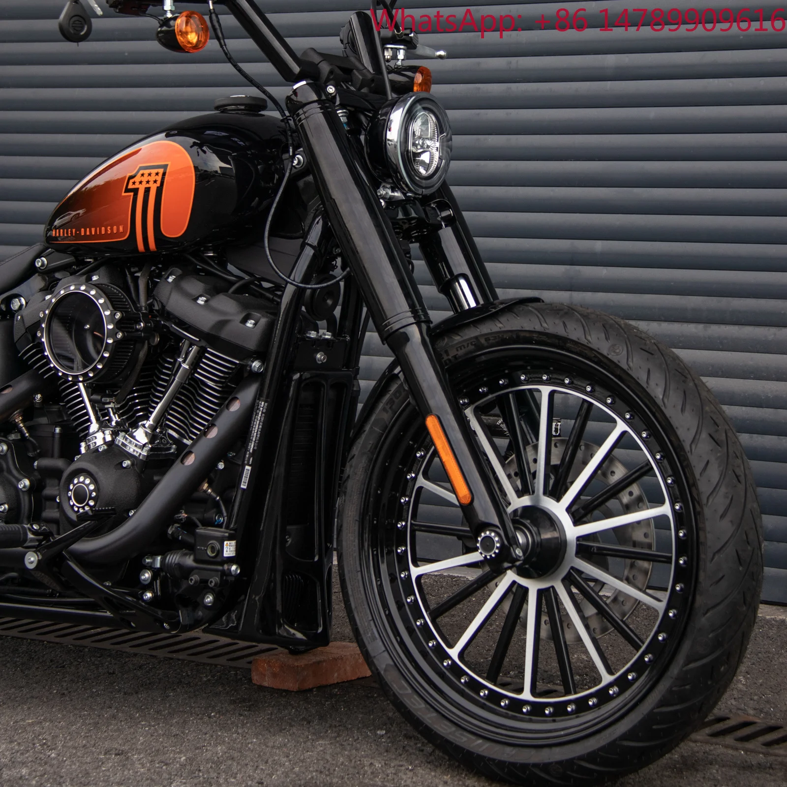 Hopero Matte Black Haley Motor Forged Wheels Multi-Spokes 18-later For Street Bob Softail Standard Fatboy Breakout New 1 YearMot