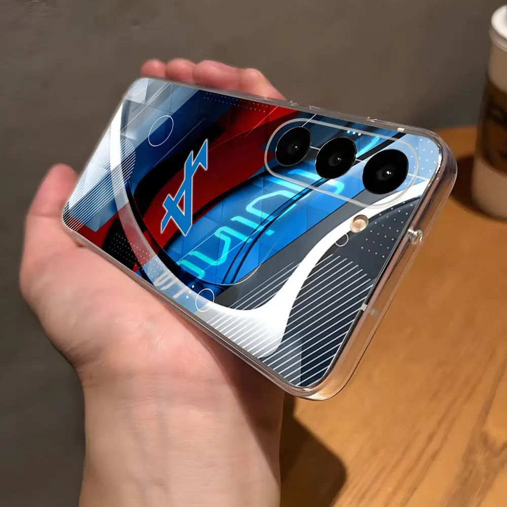 Alpine Logo Tricolor French Phone Case For Samsung S26 S25 Plus S24 Plus S22 Ultra S23 FE S21 Plus S21 Ultra Transparent Cover