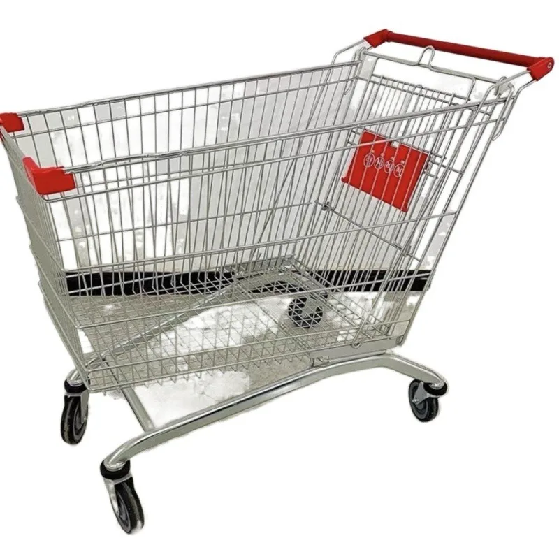 Mall Supermarket Hand Cart, Warehouse Express Picking Trolley, Household Grocery Cart, Heavy Duty Multi-Scene Moving Cart