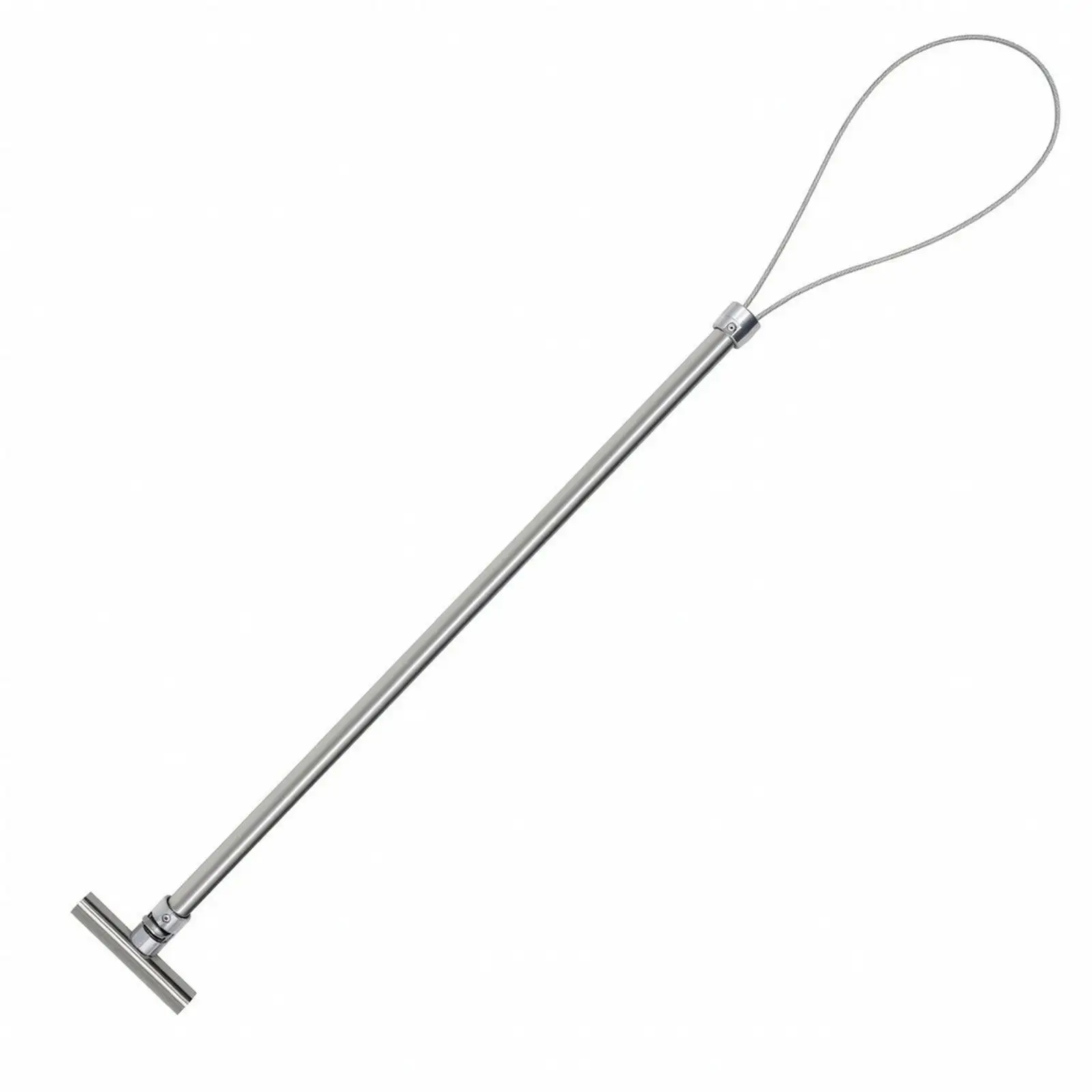 Stainless Steel Animal Restraint Pole with Adjustable Snare Loop for Safe Pig Hog Handling in Farm Veterinary and Agriculture
