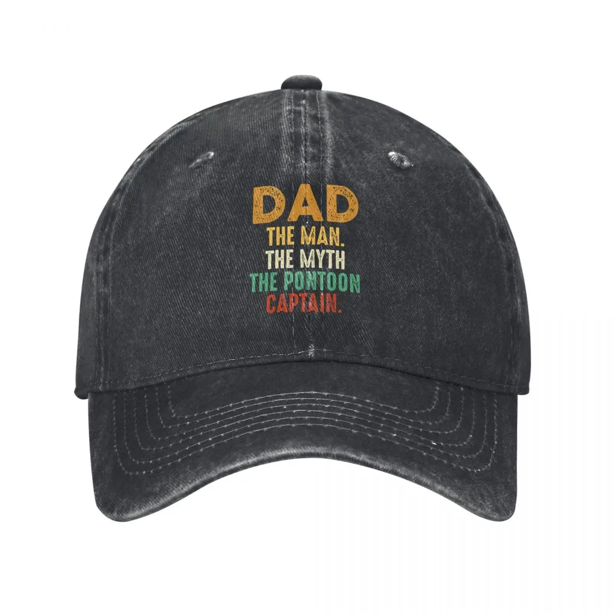 

Dad The Man The Myth The Pontoon Captain Baseball Caps Distressed Denim Happy Fathers Day Gift Sun Cap Men Women Outdoor Cap