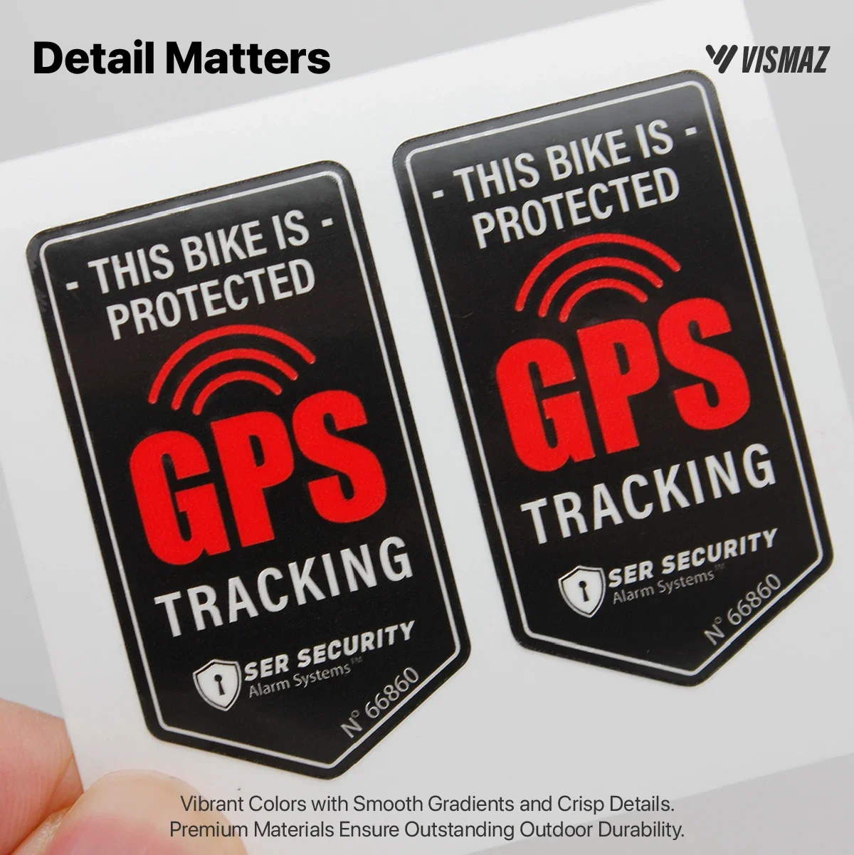 Vismaz GPS Tracking Stickers Motorcycle Sticker Anti-Theft Decal for Bike Scooter Car Protected Alarm Sticker