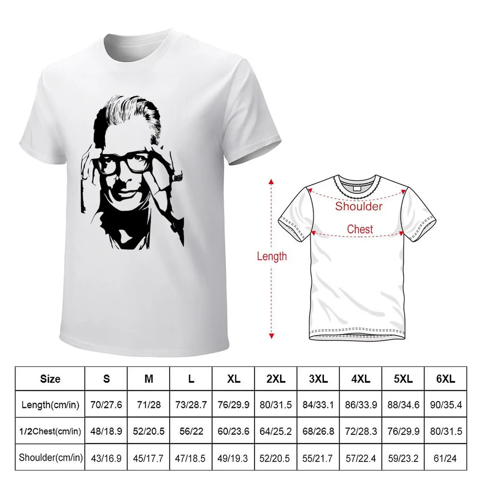 Jeff Goldblum Face T-Shirt oversized graphic tee customs designer t shirt men