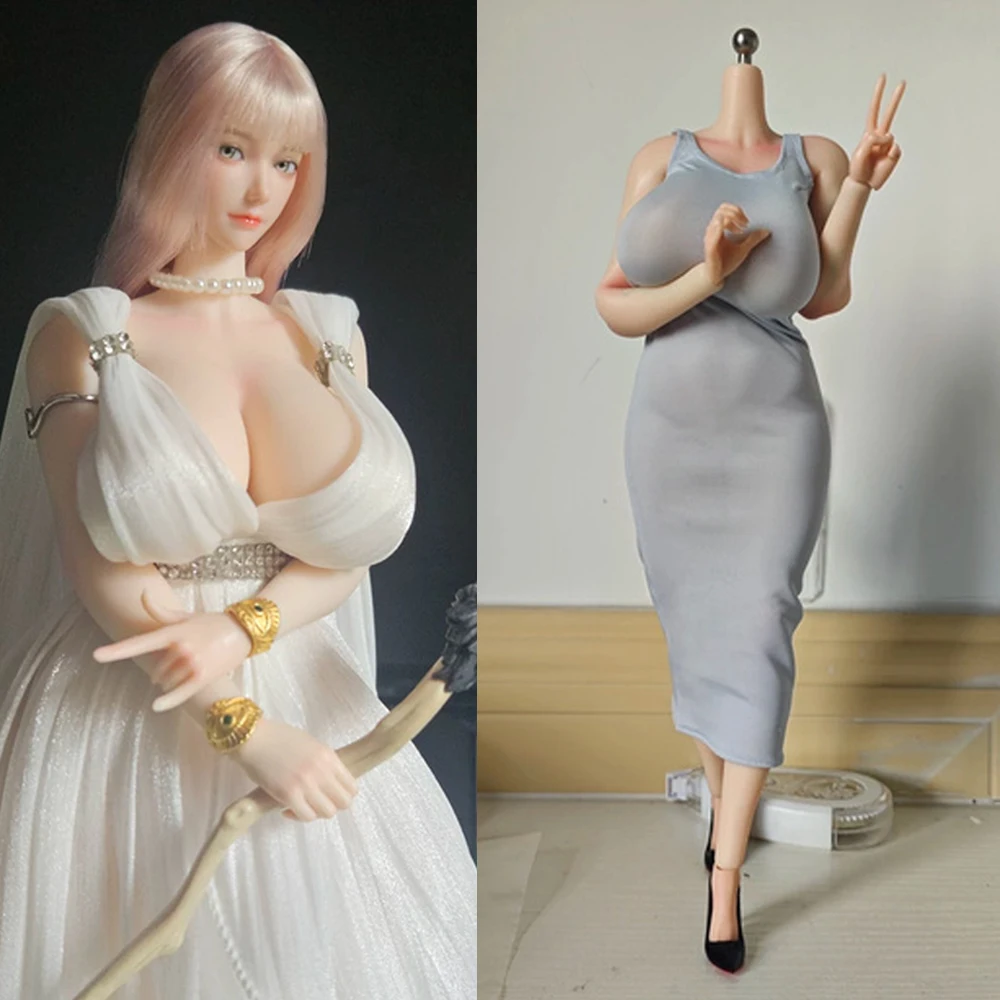 PawPaw Doll DK001A 1/6 Female Seamless Body Plump Oversize Breast Makeup Platinum Silicone 12'' Soldier Action Figure Body