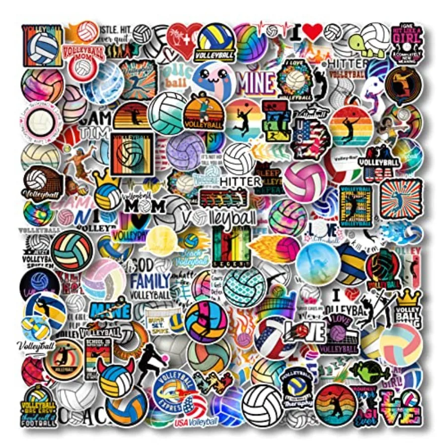 

200 шт. волейбольные виниловые наклейки для бутылки с водой, волейбольные подарки, вещи для девочек-подростков