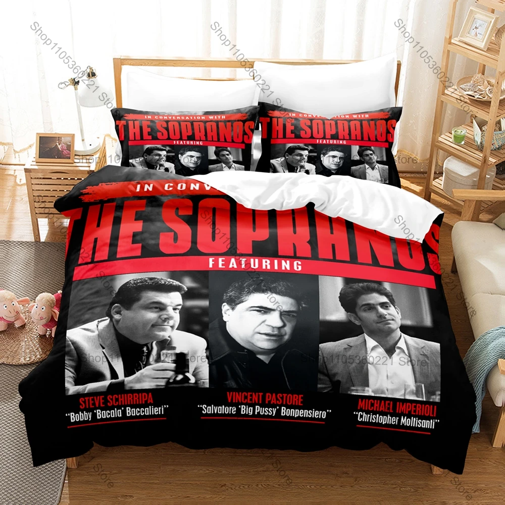 Cool HBO Legendary Mob Drama Art Printed Bedding Kit Breathable Fabric Classic TV Series Collector Room Ornament