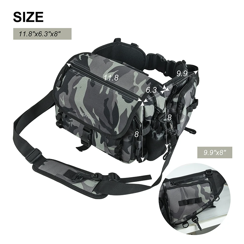 Goture-Durable Multifunction Fishing Tackle Bag, Comfortable Portable Bags for Hunting, Hiking, Camping, Waterproof