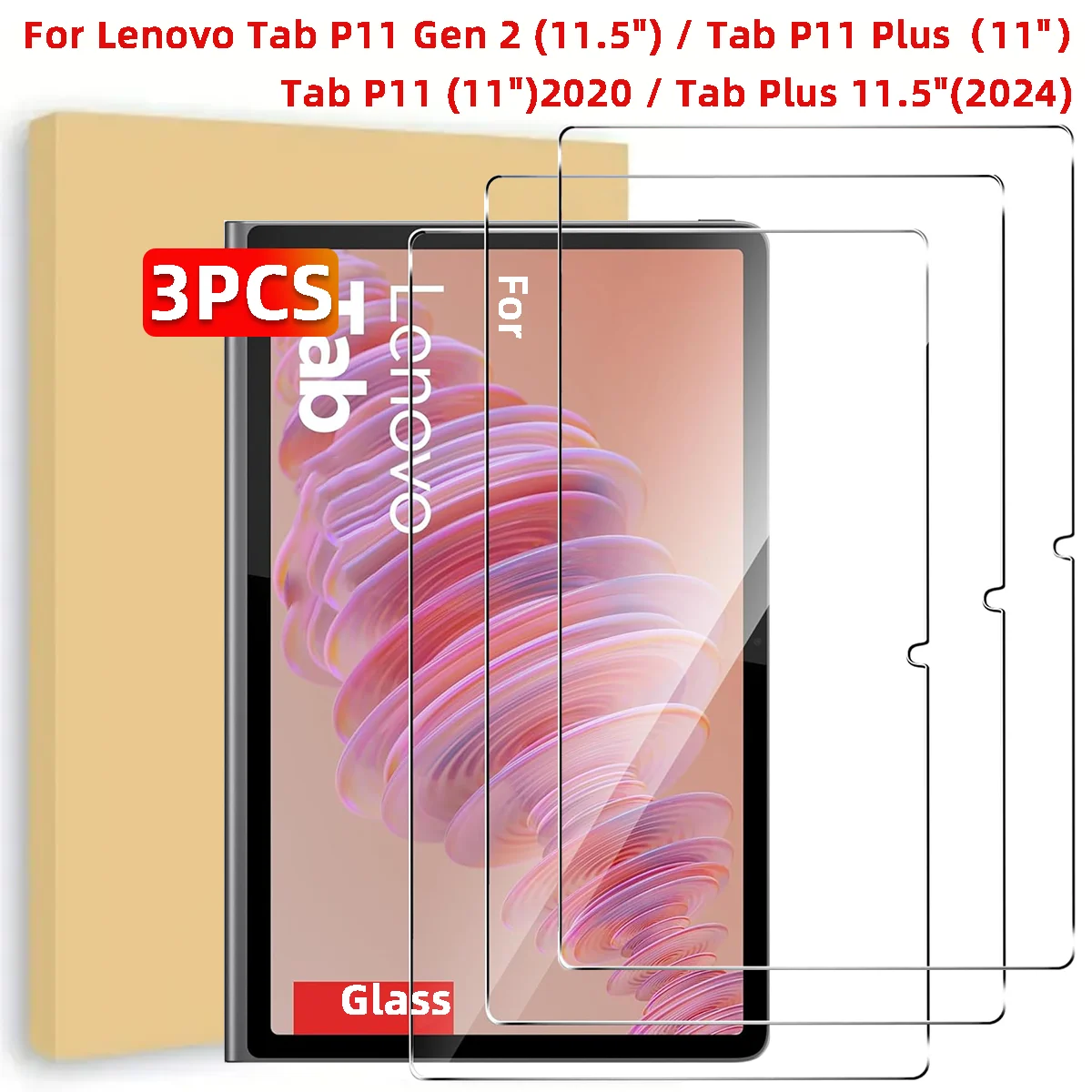 

3Pcs for Lenovo Tab P11 Tab P11 Gen2 11.5" Tab Plus Tab P11 Plus 11" 2021 Tempered Glass screen protector protective tablet film